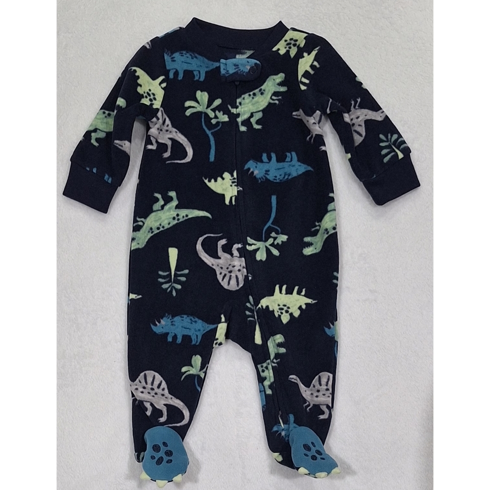 Carter's Navy Blue Dinosaur Footie One-Piece